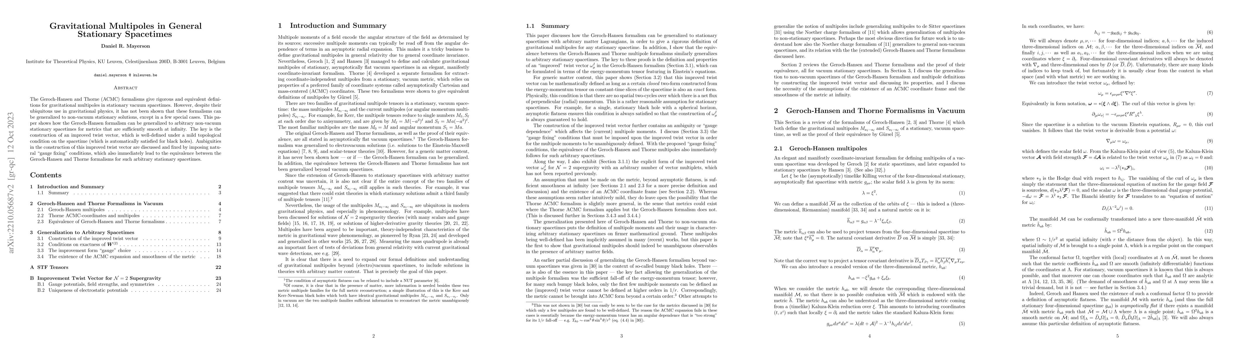 Thumbnail for Gravitational Multipoles in General Stationary Spacetimes