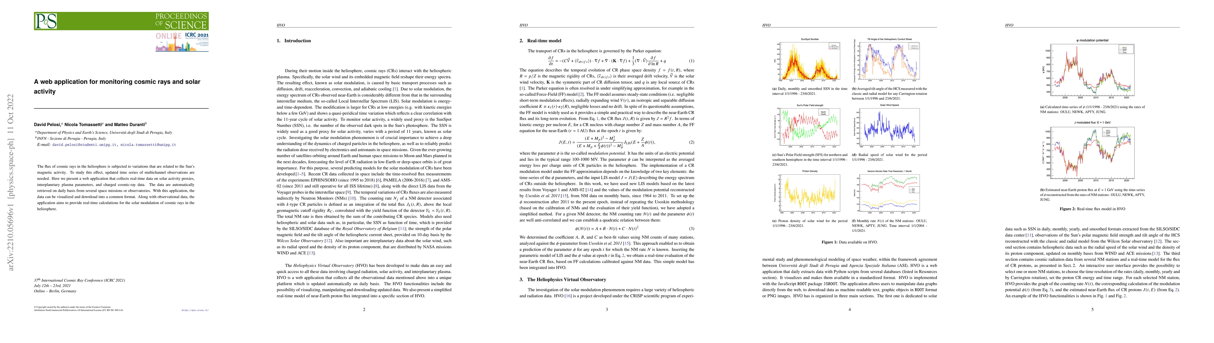 Thumbnail for A web application for monitoring cosmic rays and solar activity
