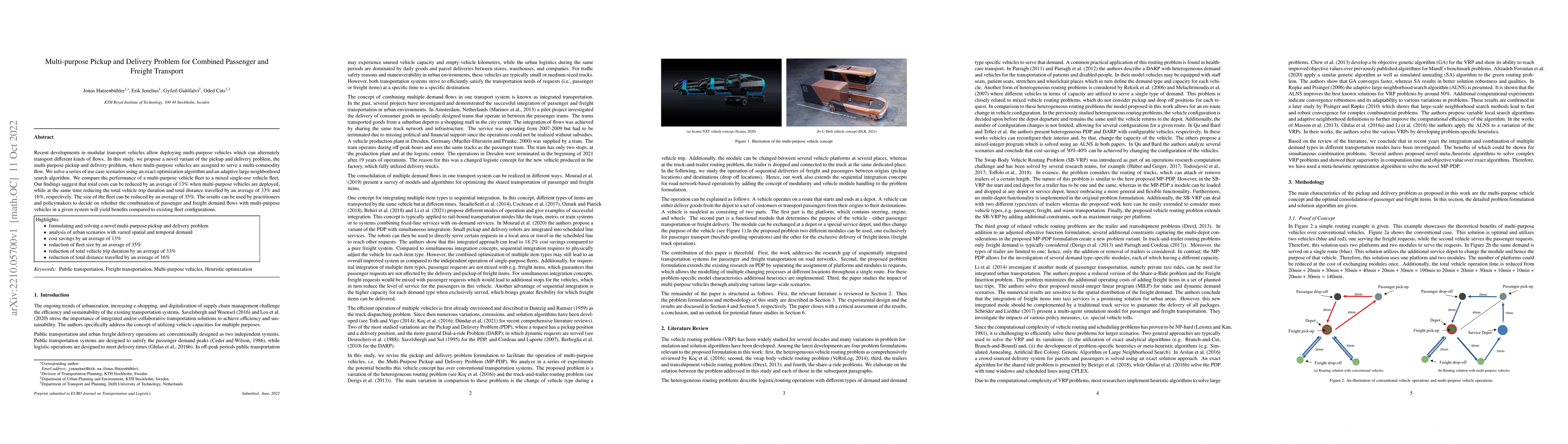 Thumbnail for Multi-purpose Pickup and Delivery Problem for Combined Passenger and
  Freight Transport
