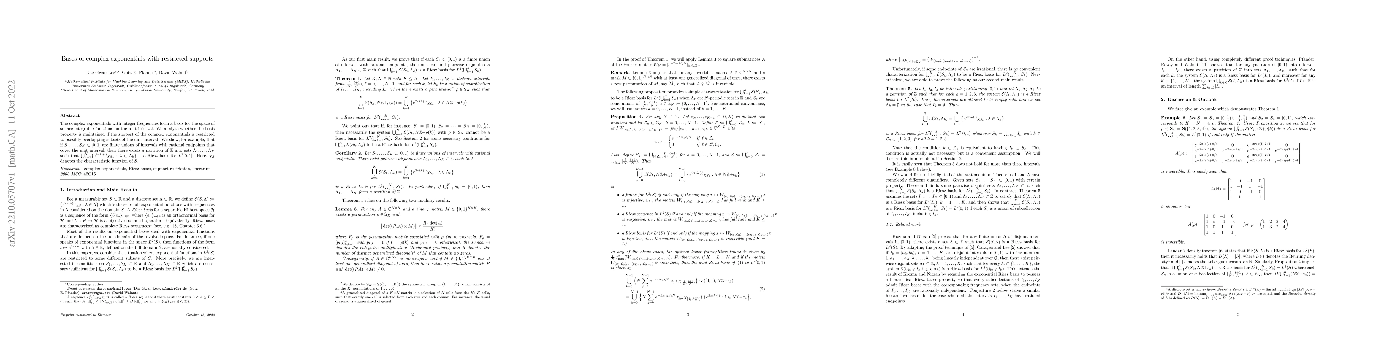 Thumbnail for Bases of complex exponentials with restricted supports