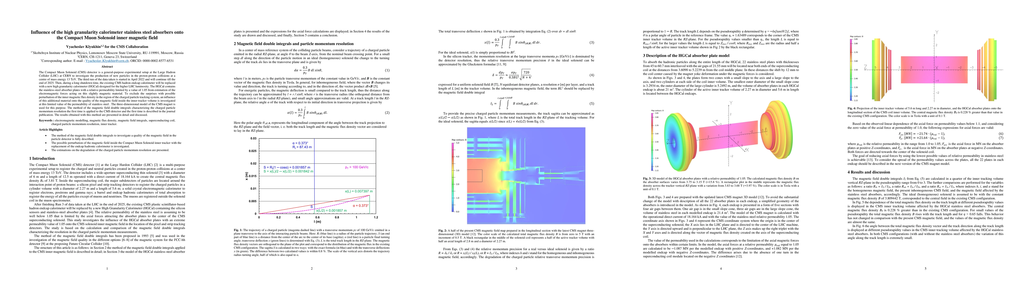 Thumbnail for Influence of the high granularity calorimeter stainless steel absorbers
  onto the Compact Muon Solenoid inner magnetic field