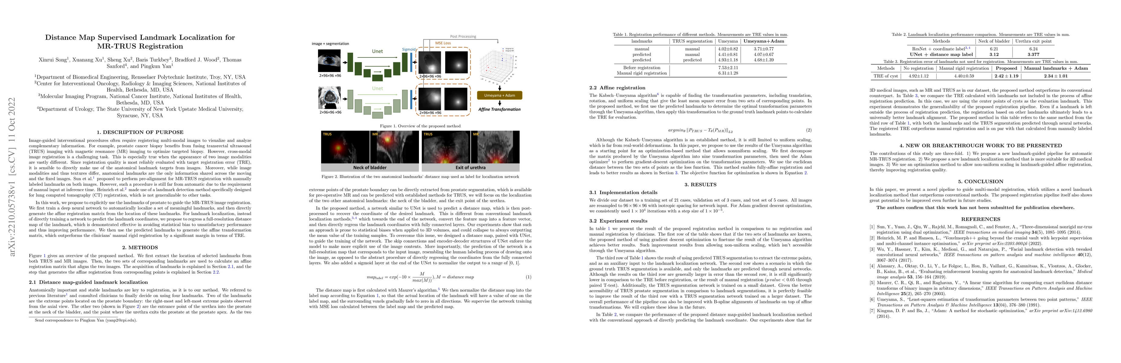 Thumbnail for Distance Map Supervised Landmark Localization for MR-TRUS Registration