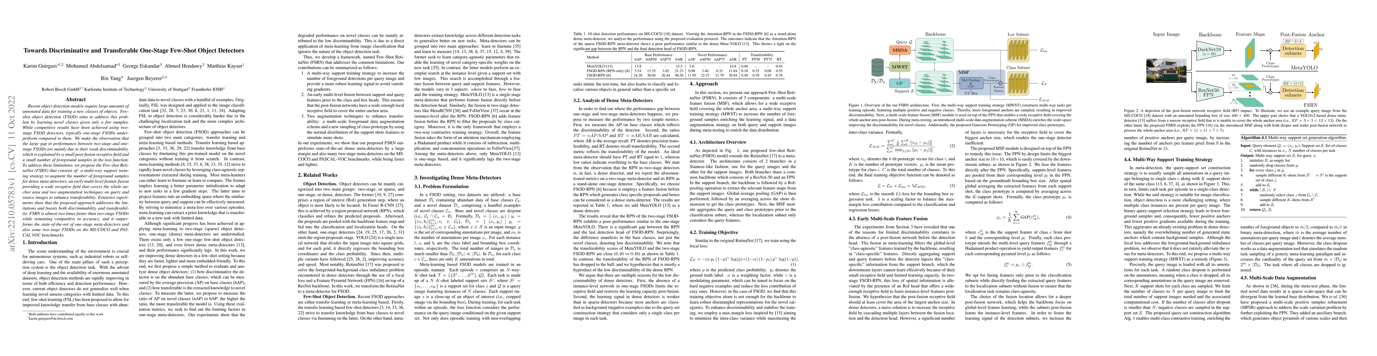 Thumbnail for Towards Discriminative and Transferable One-Stage Few-Shot Object
  Detectors