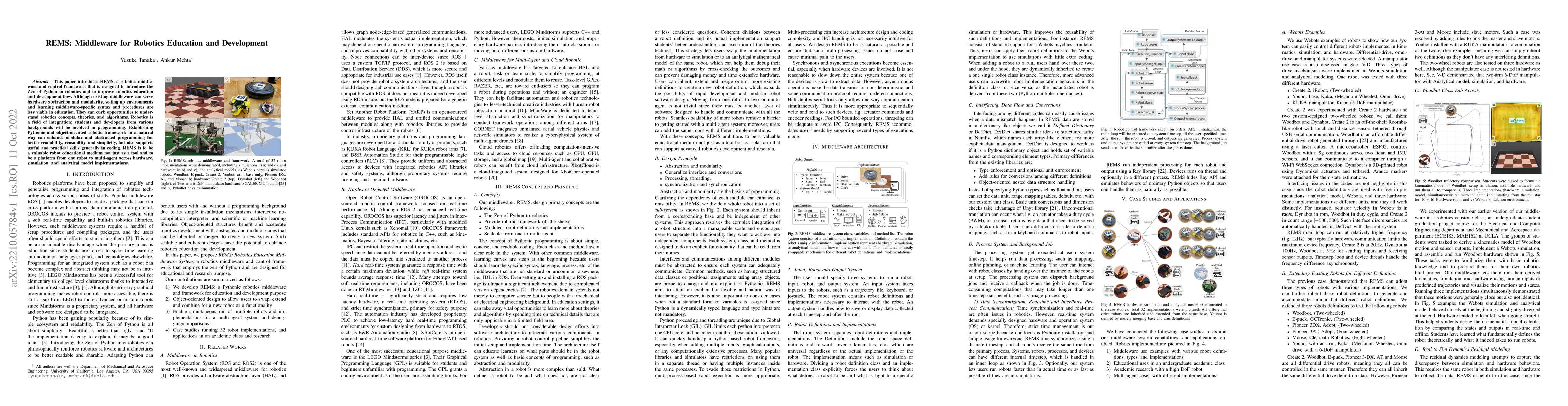 Thumbnail for REMS: Middleware for Robotics Education and Development