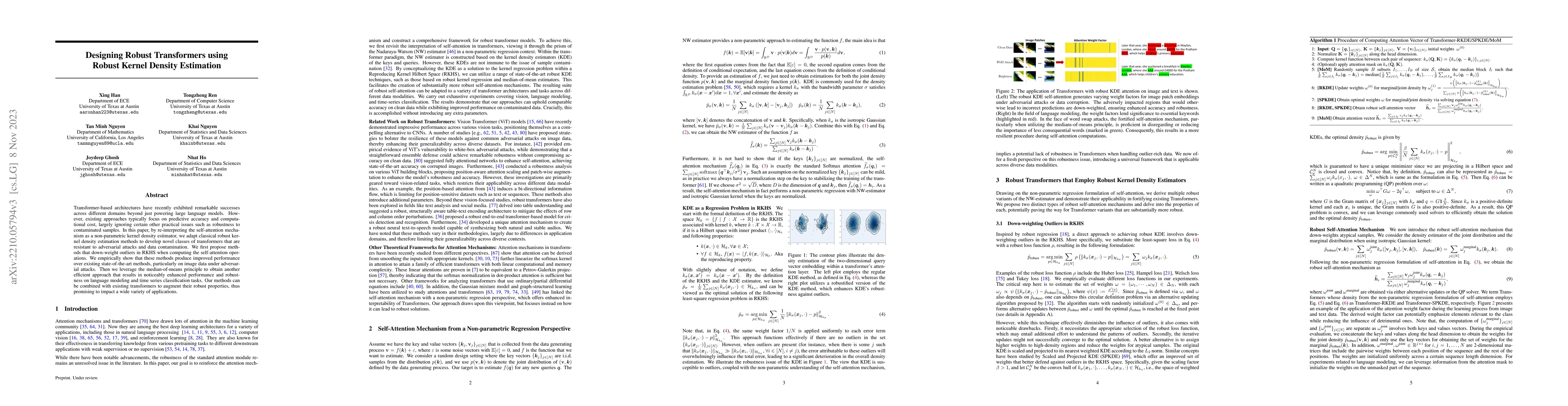 Thumbnail for Designing Robust Transformers using Robust Kernel Density Estimation
