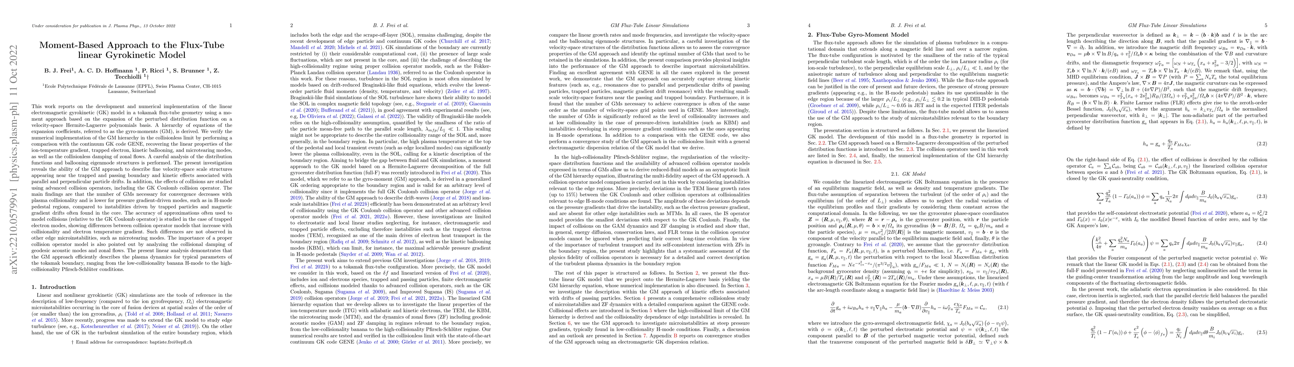 Thumbnail for Moment-Based Approach to the Flux-Tube linear Gyrokinetic Model
