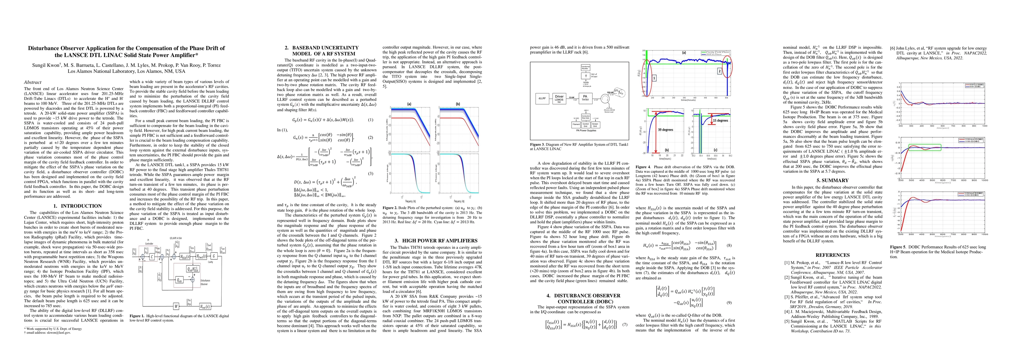 Thumbnail for Disturbance Observer Application for the Compensation of the Phase Drift
  of the LANSCE DTL LINAC Solid State Power Amplifier