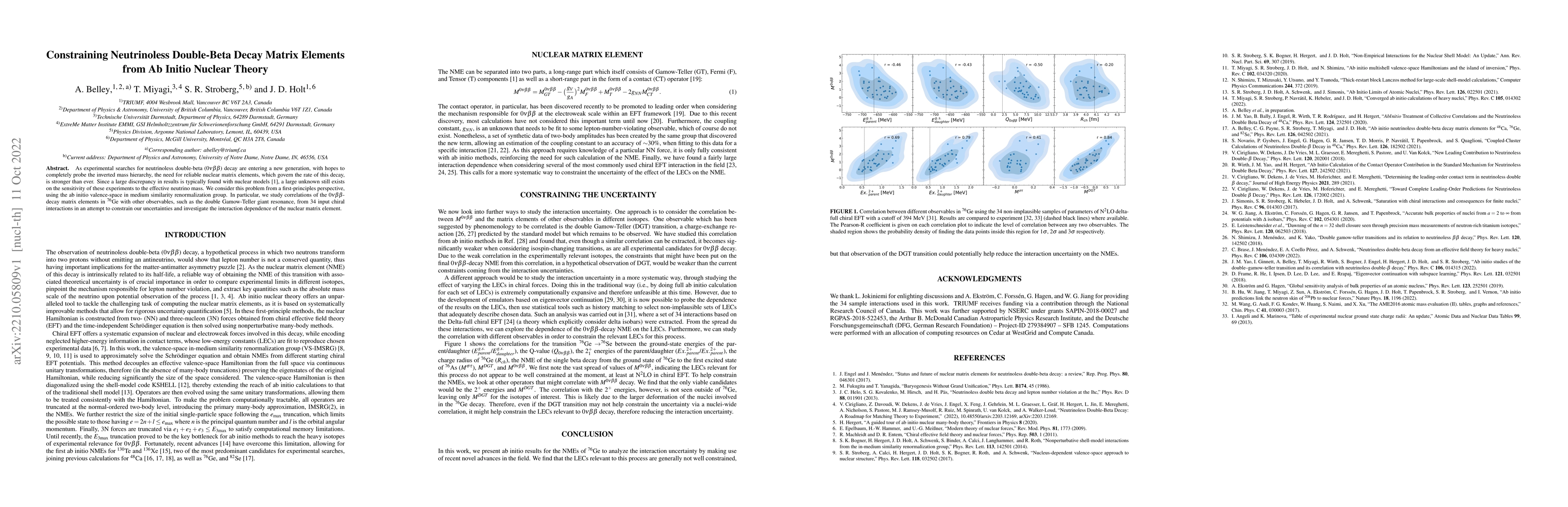 Thumbnail for Constraining Neutrinoless Double-Beta Decay Matrix Elements from Ab
  Initio Nuclear Theory