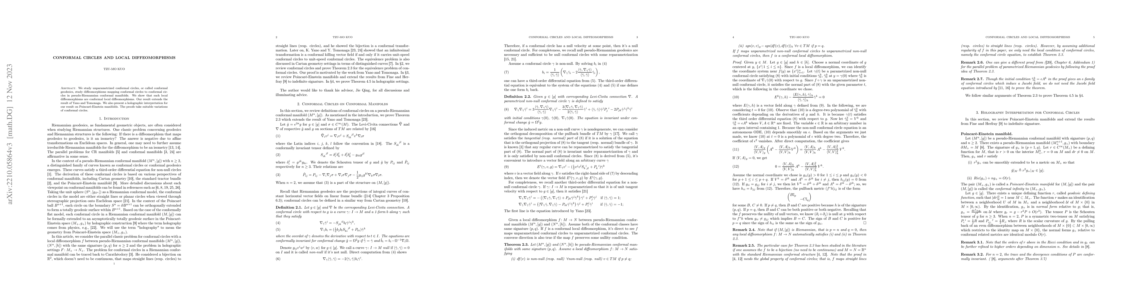 Thumbnail for Conformal Circles and Local Diffeomorphisms
