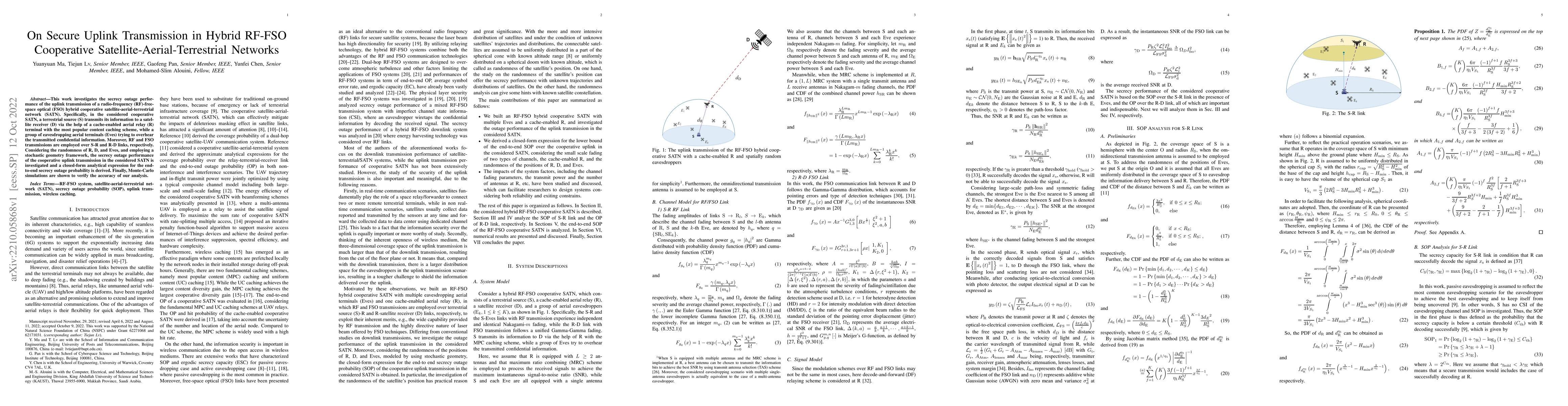 Thumbnail for On Secure Uplink Transmission in Hybrid RF-FSO Cooperative
  Satellite-Aerial-Terrestrial Networks