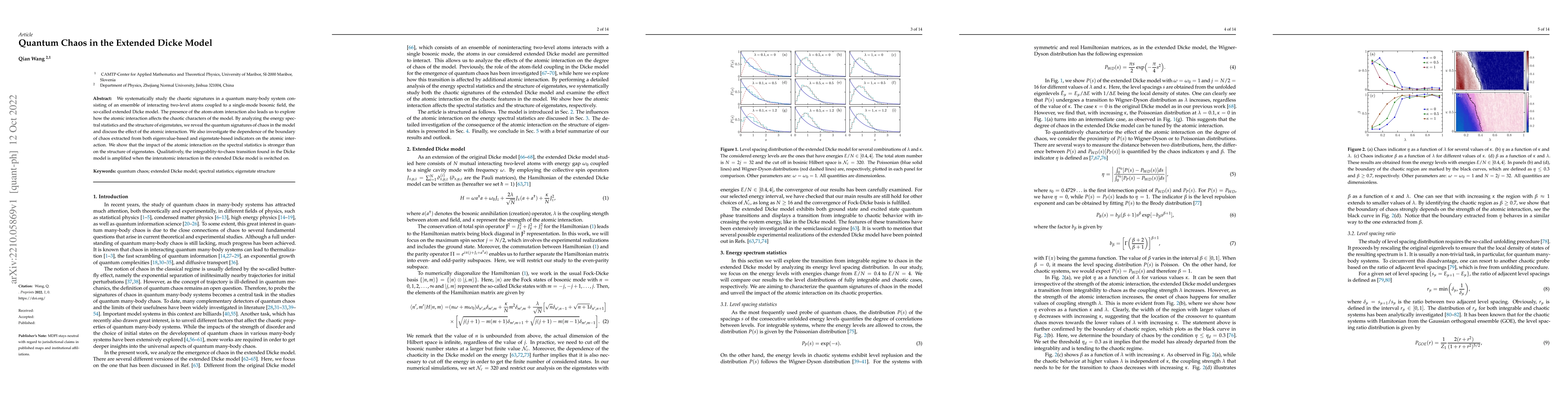 Thumbnail for Quantum Chaos in the Extended Dicke Model