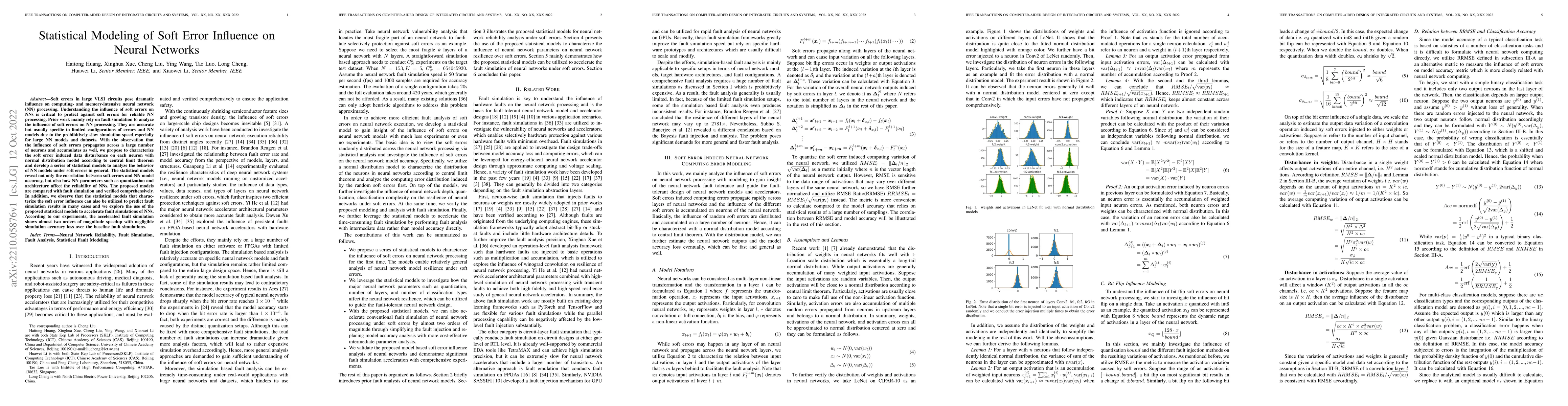 Thumbnail for Statistical Modeling of Soft Error Influence on Neural Networks
