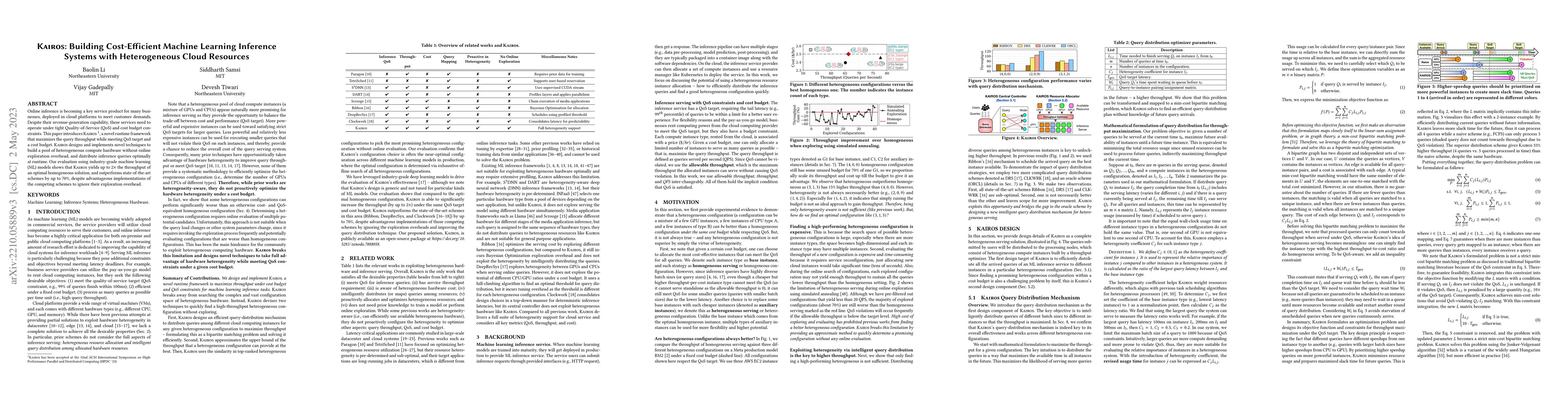 Thumbnail for KAIROS: Building Cost-Efficient Machine Learning Inference Systems with
  Heterogeneous Cloud Resources