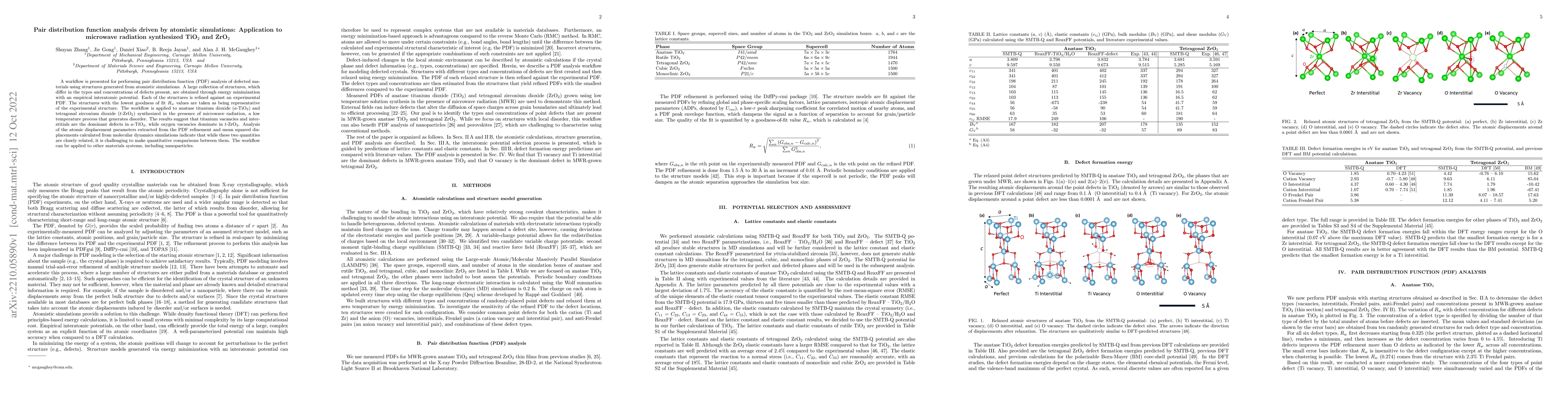 Thumbnail for Pair distribution function analysis driven by atomistic simulations:
  Application to microwave radiation synthesized TiO$_2$ and ZrO$_2$