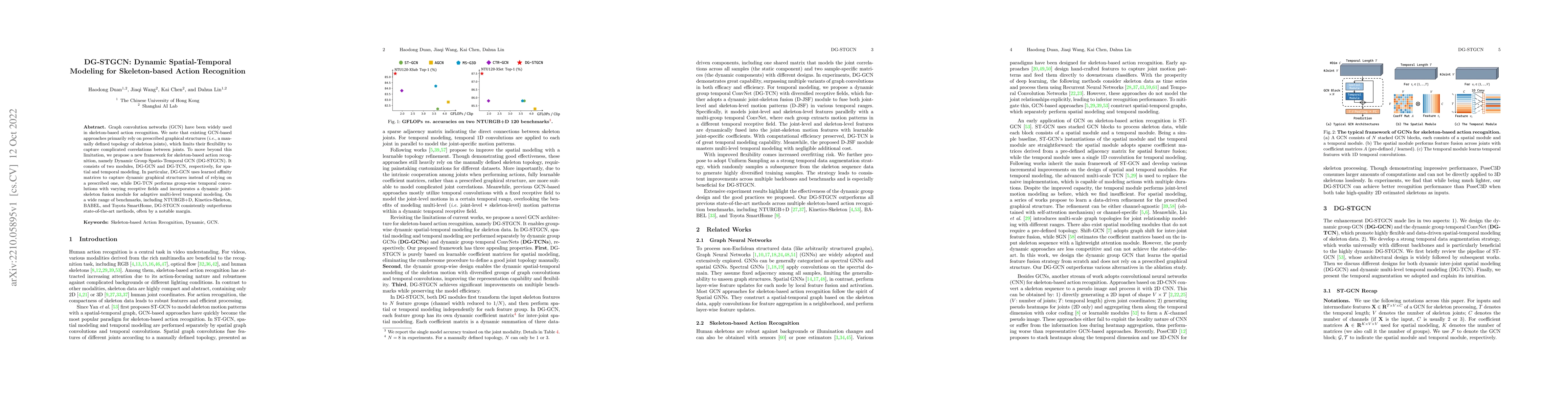 Thumbnail for DG-STGCN: Dynamic Spatial-Temporal Modeling for Skeleton-based Action
  Recognition