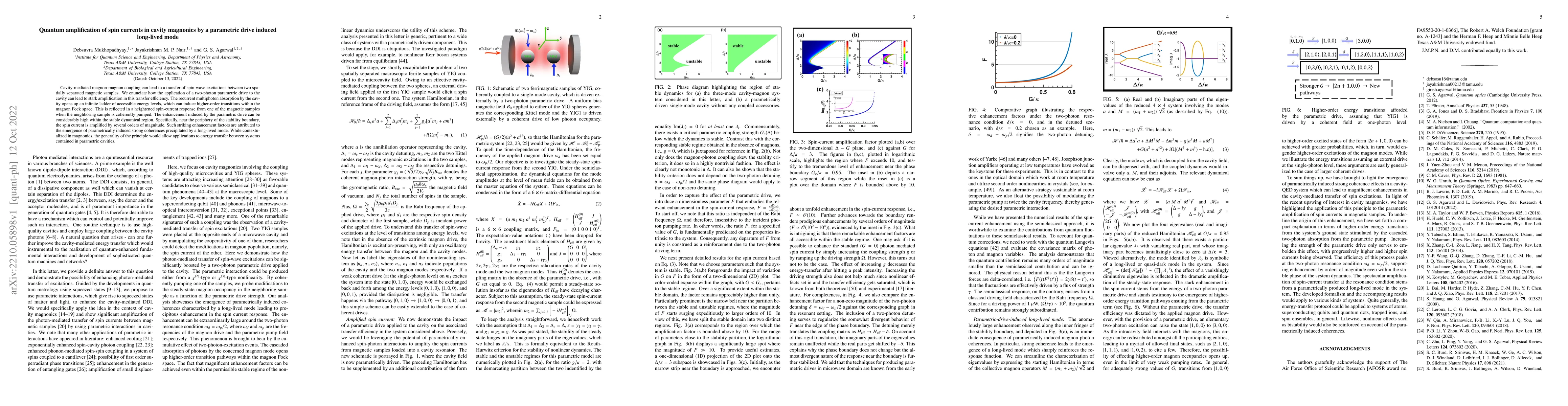 Thumbnail for Quantum amplification of spin currents in cavity magnonics by a
  parametric drive induced long-lived mode