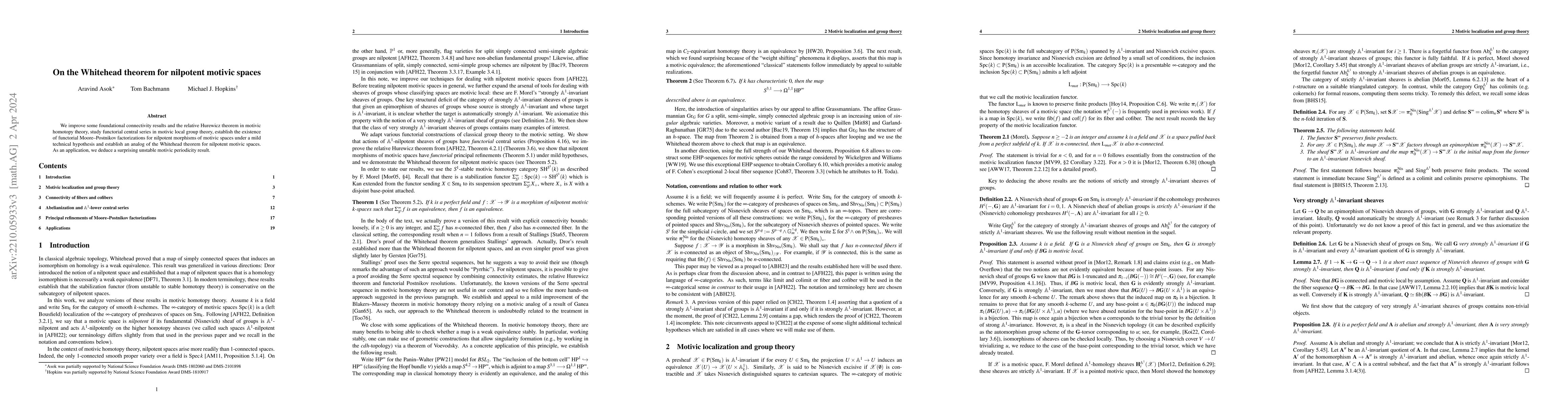 Thumbnail for On the Whitehead theorem for nilpotent motivic spaces