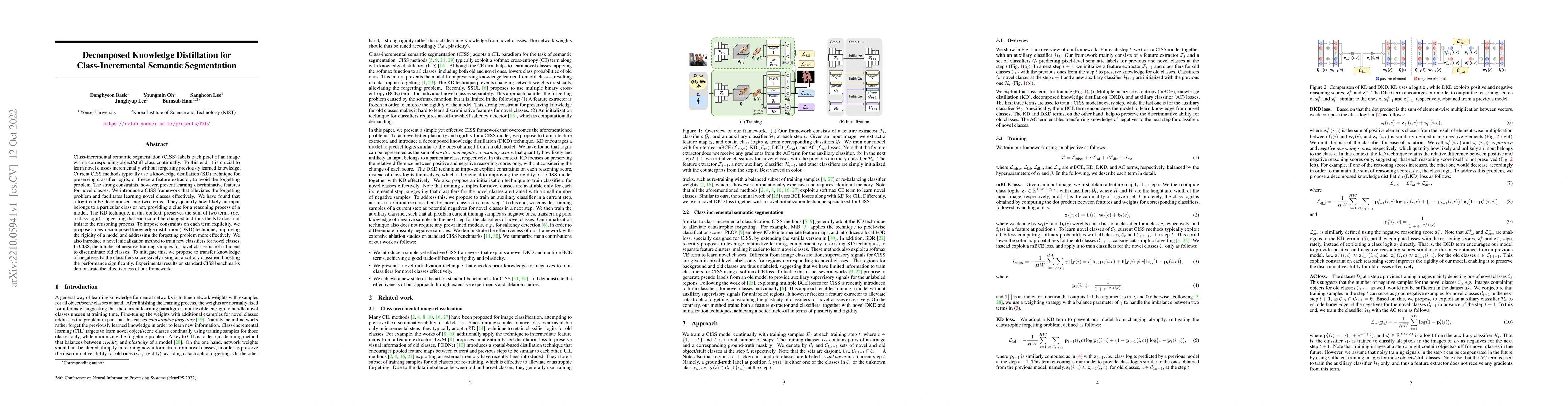 Thumbnail for Decomposed Knowledge Distillation for Class-Incremental Semantic
  Segmentation