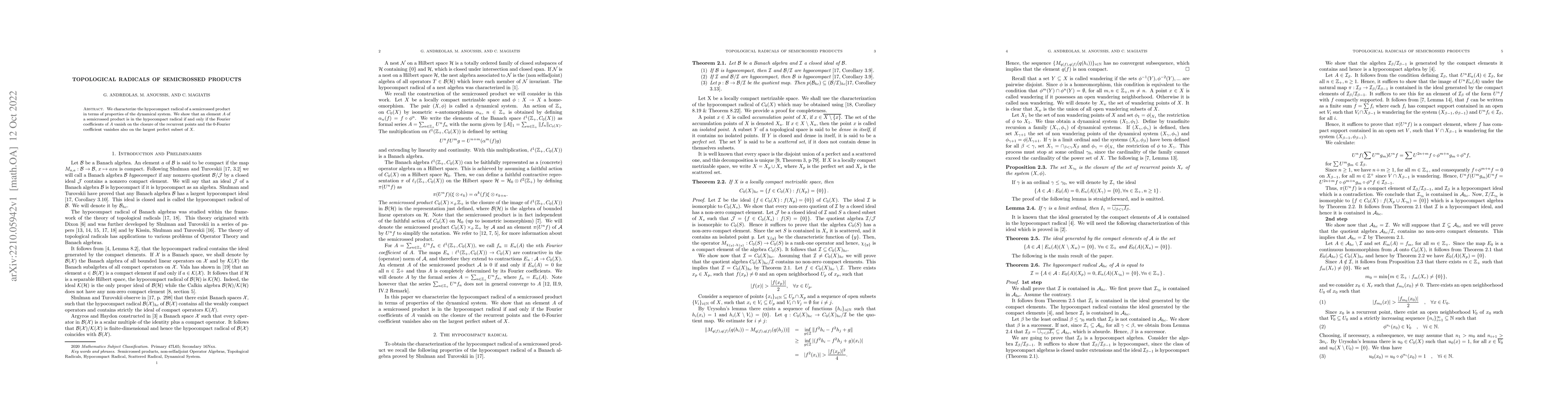 Thumbnail for Topological Radicals of Semicrossed Products