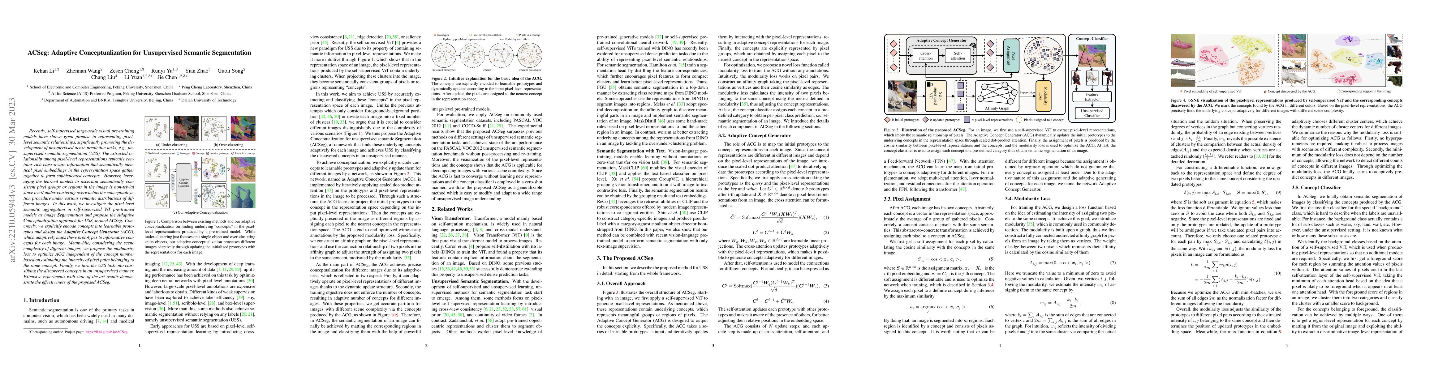 Thumbnail for ACSeg: Adaptive Conceptualization for Unsupervised Semantic Segmentation