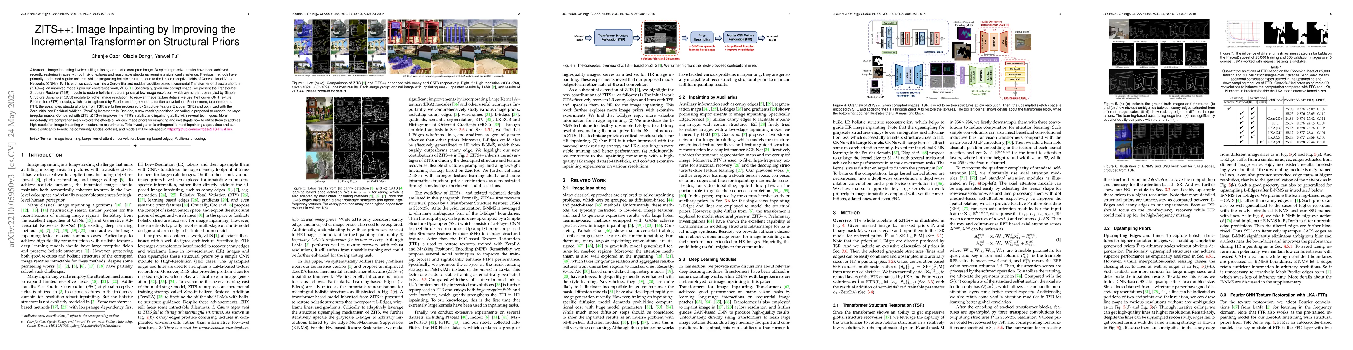 Thumbnail for ZITS++: Image Inpainting by Improving the Incremental Transformer on
  Structural Priors