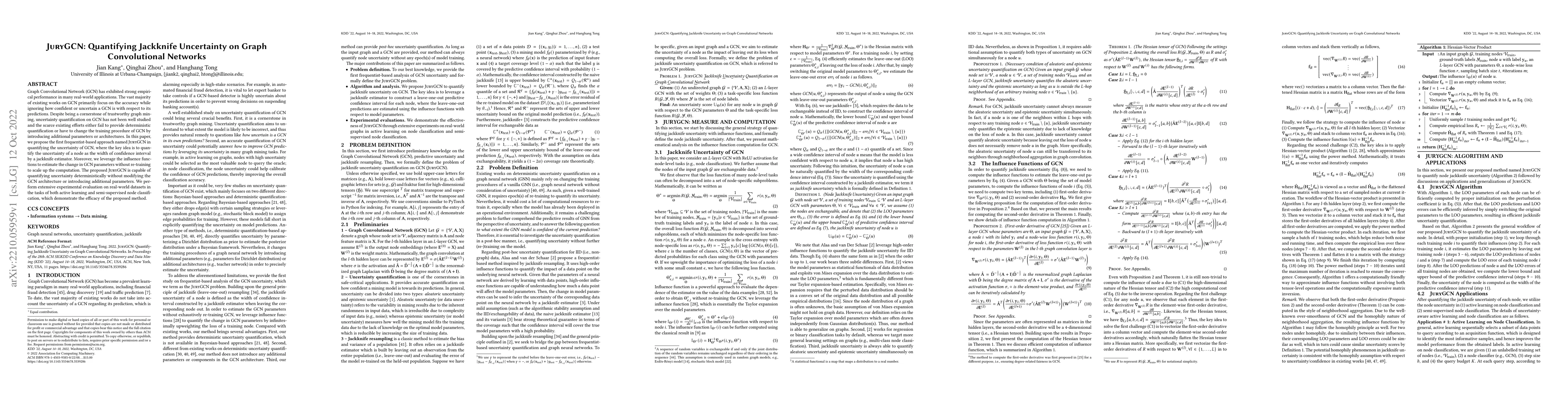 Thumbnail for JuryGCN: Quantifying Jackknife Uncertainty on Graph Convolutional
  Networks
