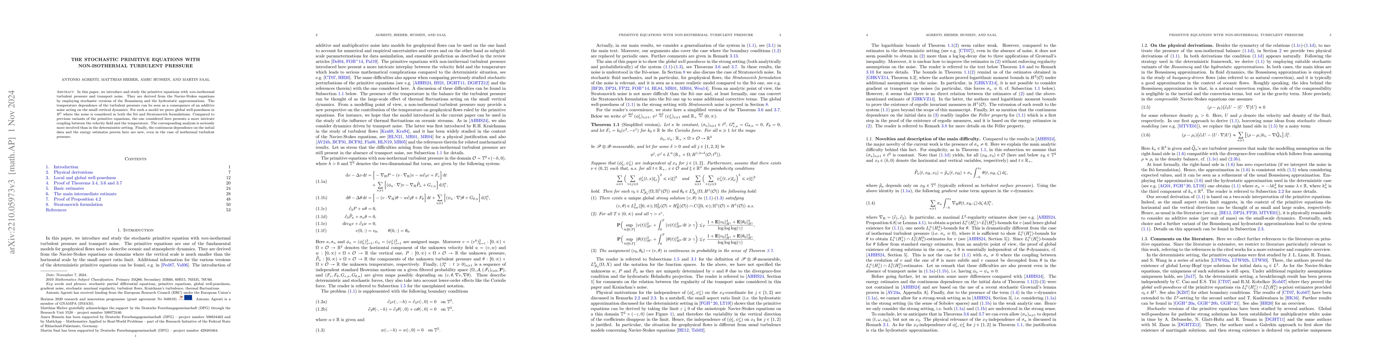 Thumbnail for The stochastic primitive equations with non-isothermal turbulent
  pressure