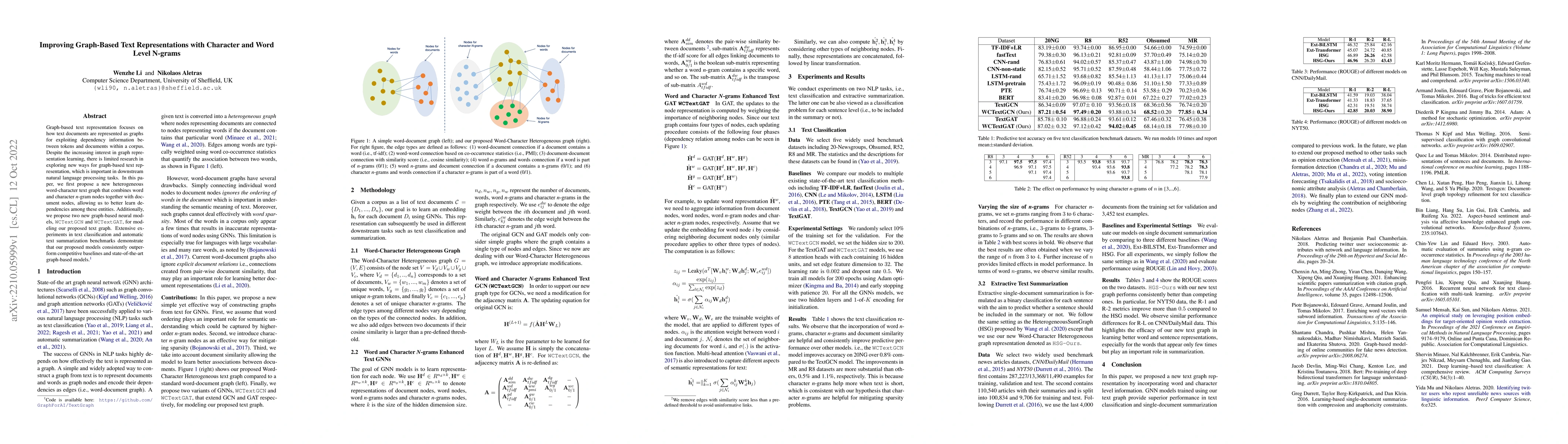 Thumbnail for Improving Graph-Based Text Representations with Character and Word Level
  N-grams
