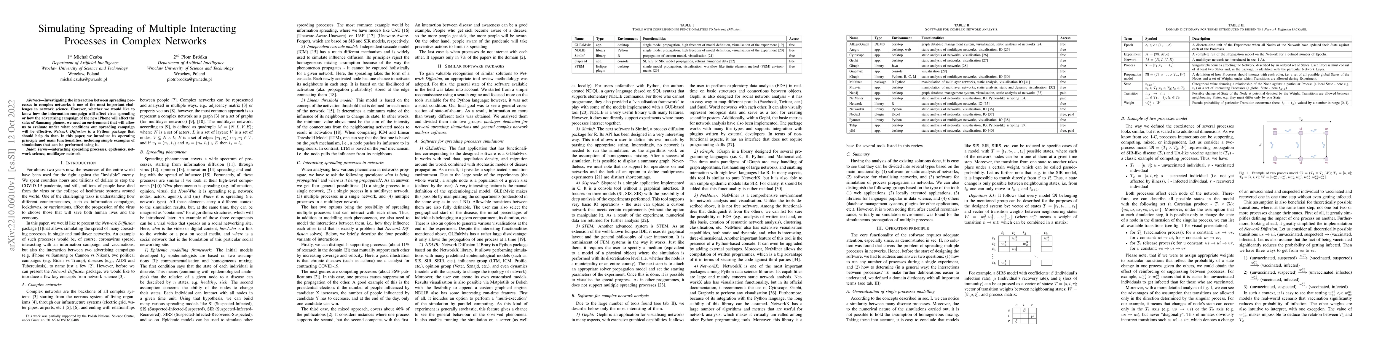 Thumbnail for Simulating Spreading of Multiple Interacting Processes in Complex
  Networks