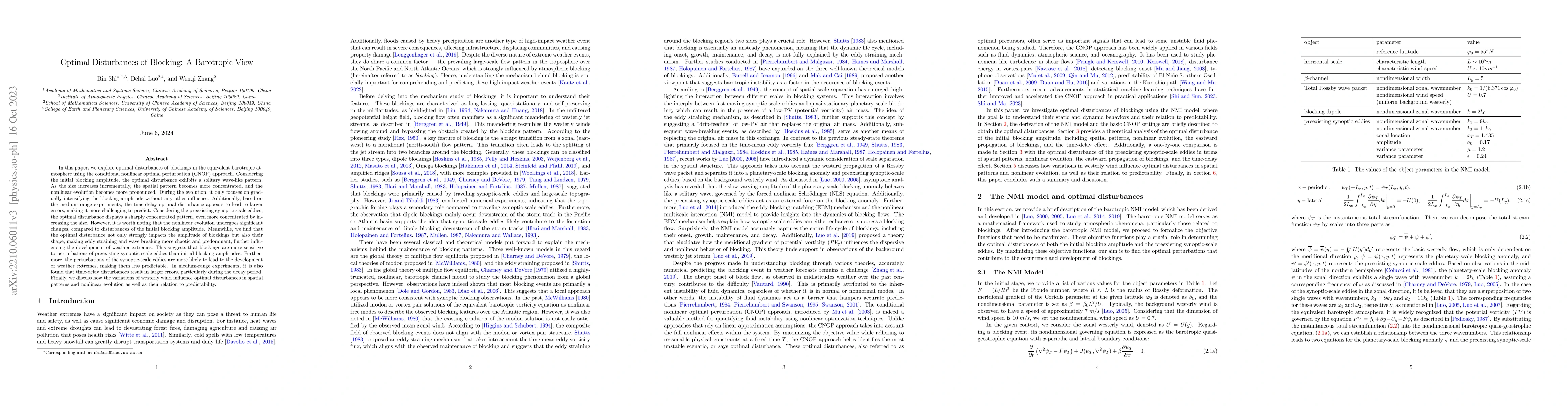 Thumbnail for Optimal Disturbances of Blocking: A Barotropic View
