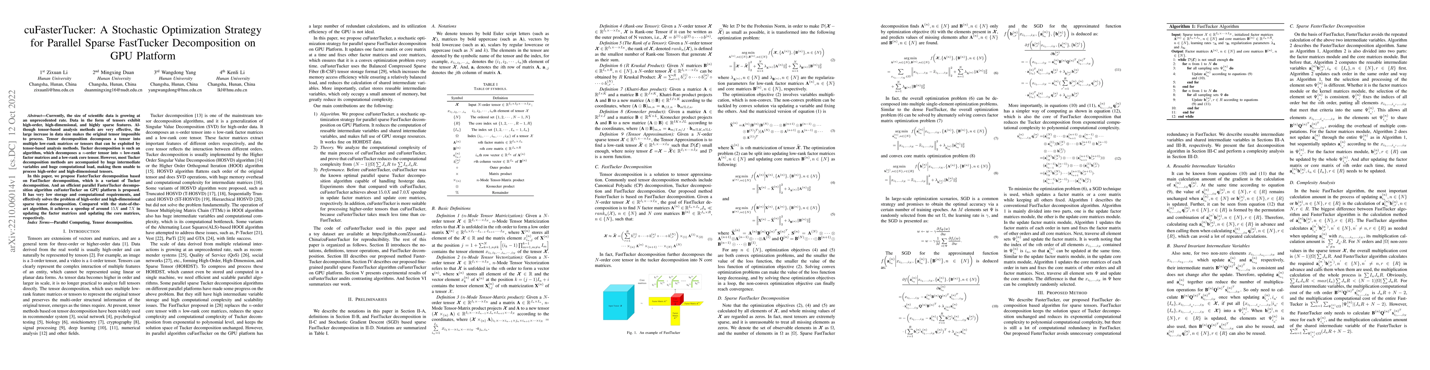 Thumbnail for cuFasterTucker: A Stochastic Optimization Strategy for Parallel Sparse
  FastTucker Decomposition on GPU Platform
