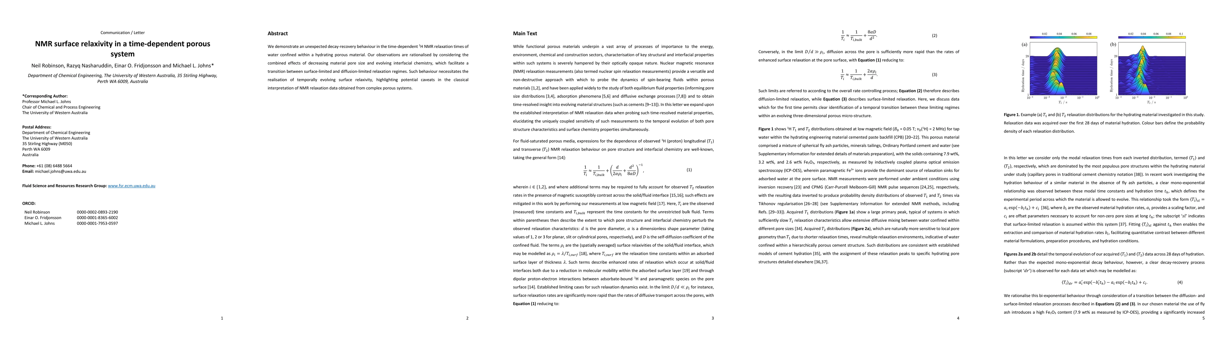 Thumbnail for NMR surface relaxivity in a time-dependent porous system