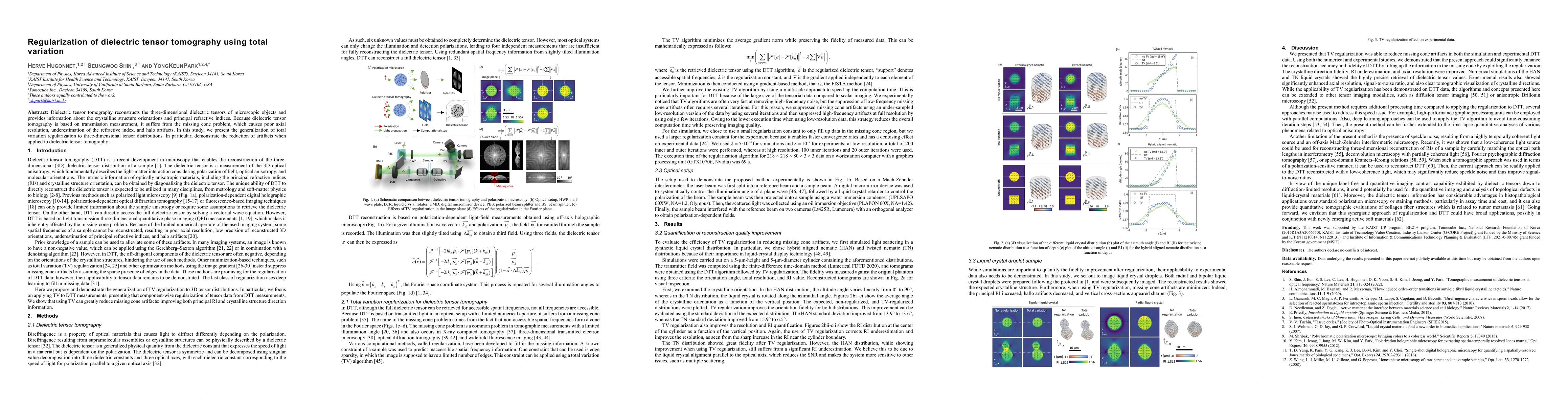 Thumbnail for Regularization of dielectric tensor tomography using total variation