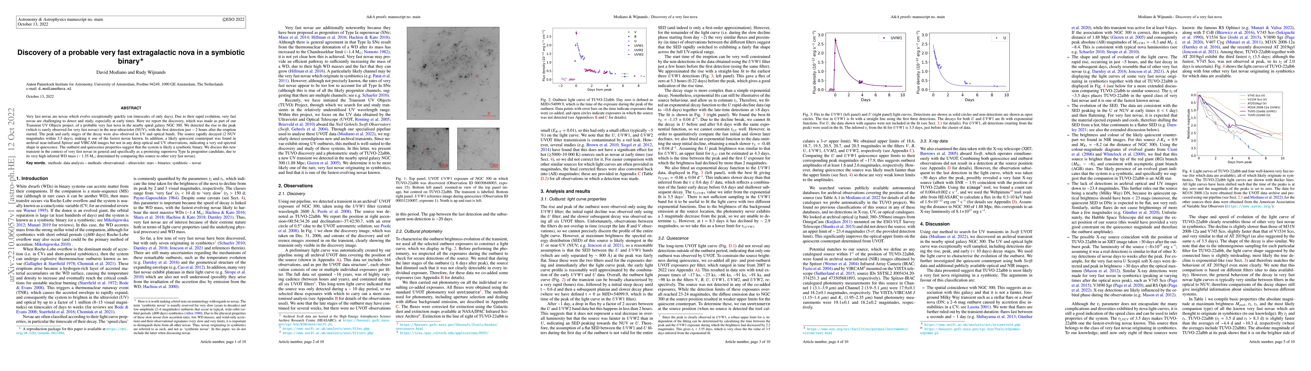 Thumbnail for Discovery of a probable very fast extragalactic nova in a symbiotic
  binary