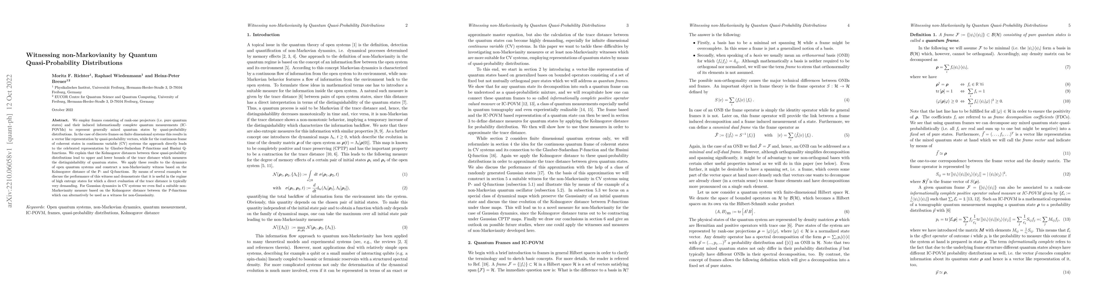 Thumbnail for Witnessing non-Markovianity by Quantum Quasi-Probability Distributions