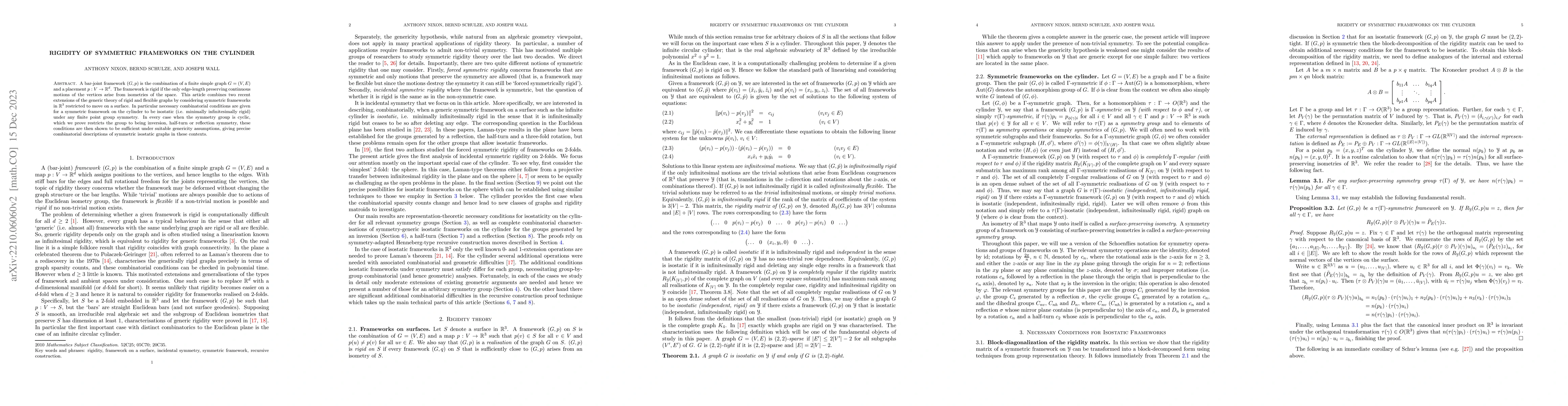Thumbnail for Rigidity of symmetric frameworks on the cylinder