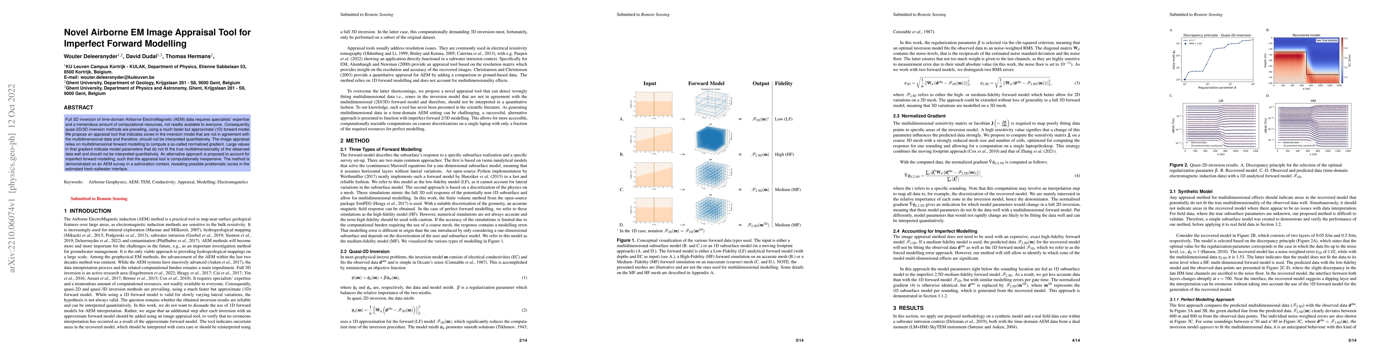Thumbnail for Novel Airborne EM Image Appraisal Tool for Imperfect Forward Modelling