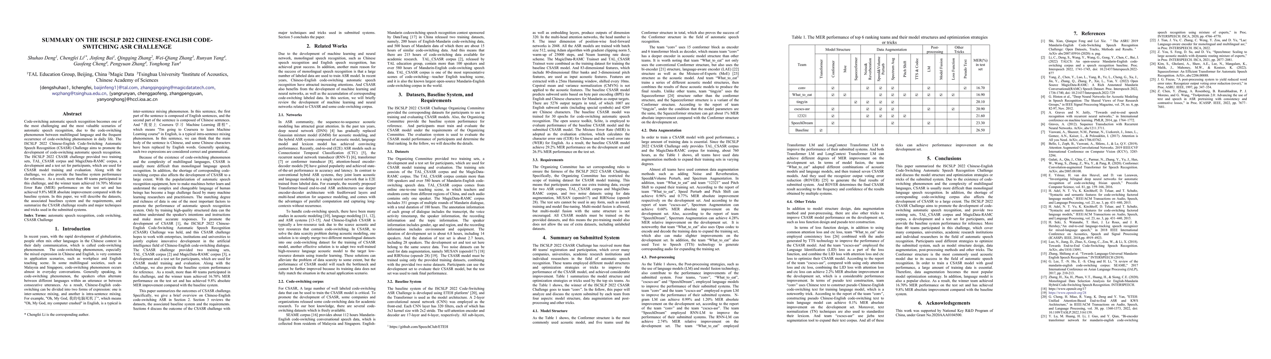 Thumbnail for Summary on the ISCSLP 2022 Chinese-English Code-Switching ASR Challenge