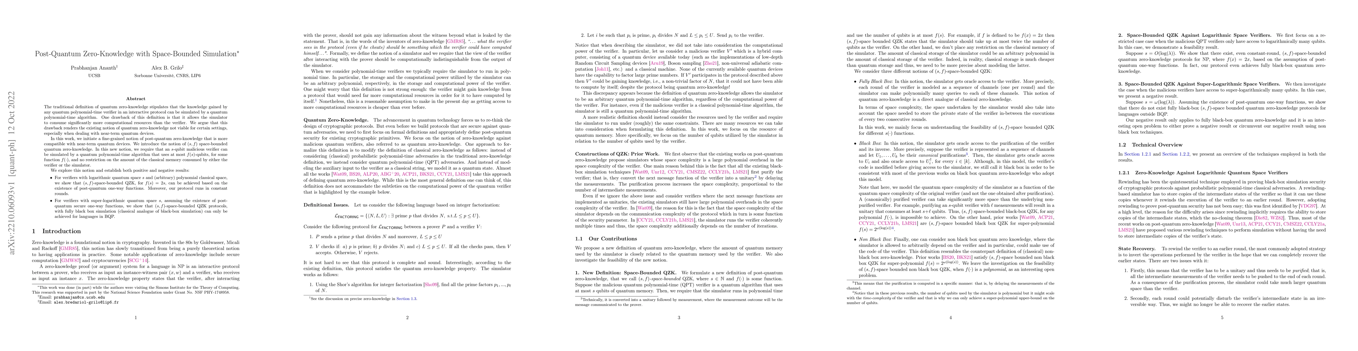 Thumbnail for Post-Quantum Zero-Knowledge with Space-Bounded Simulation