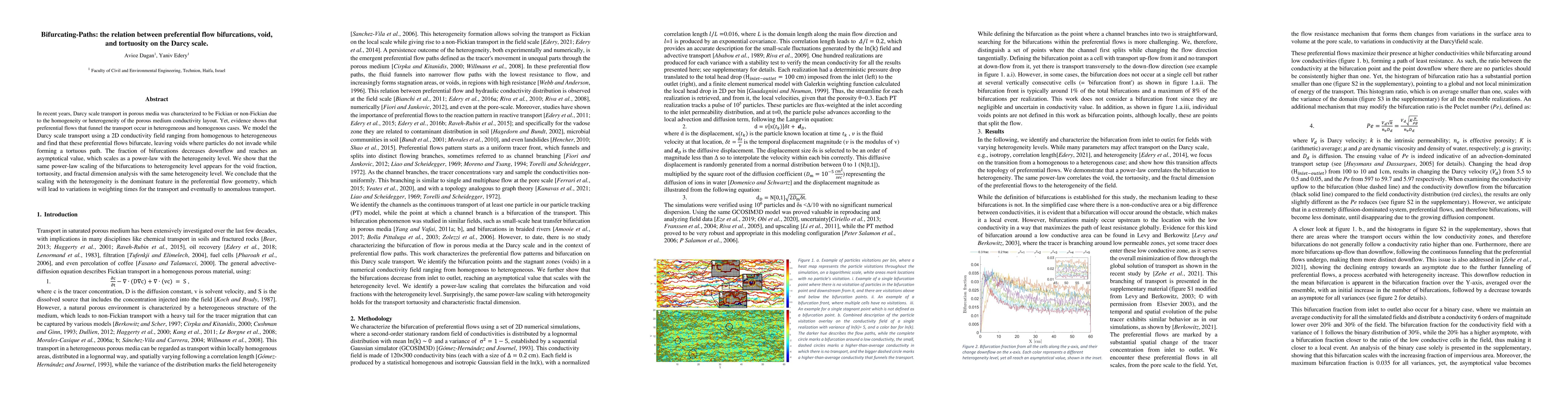 Thumbnail for Bifurcating-Paths: the relation between preferential flow bifurcations,
  void, and tortuosity on the Darcy scale