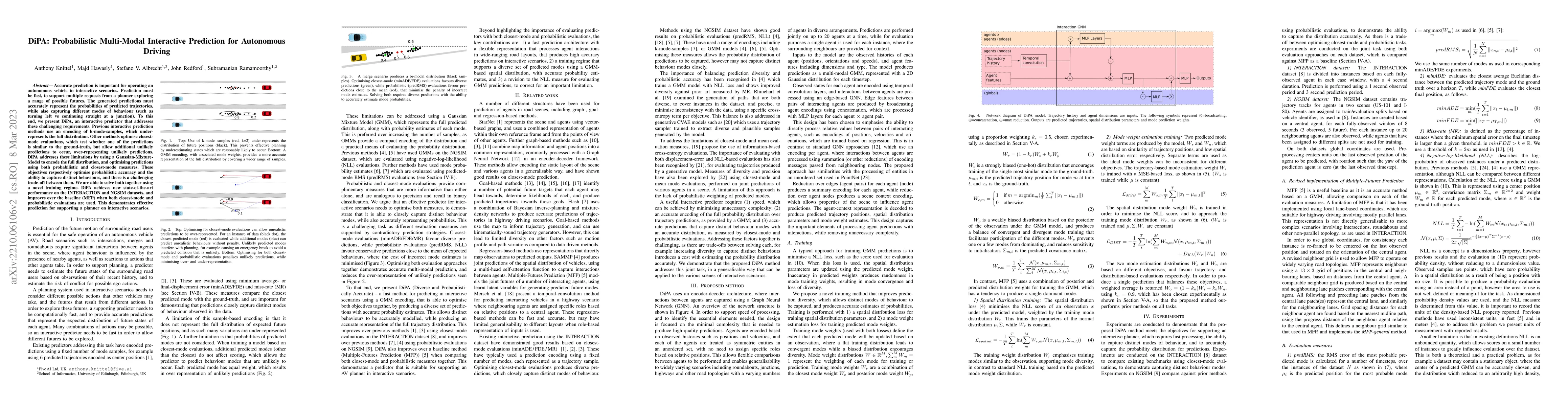 Thumbnail for DiPA: Probabilistic Multi-Modal Interactive Prediction for Autonomous
  Driving