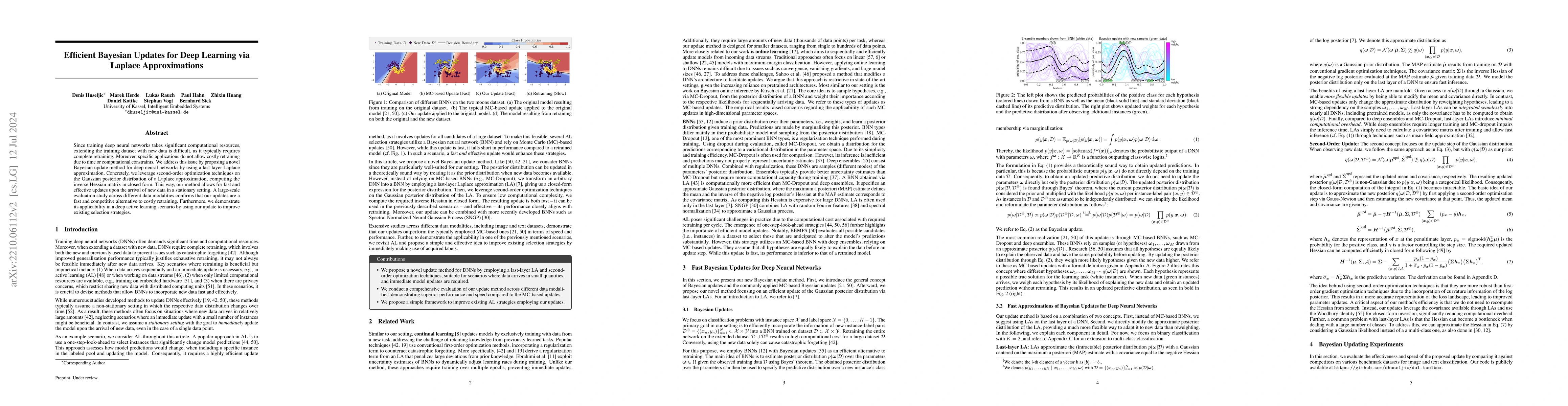 Thumbnail for Efficient Bayesian Updates for Deep Learning via Laplace Approximations