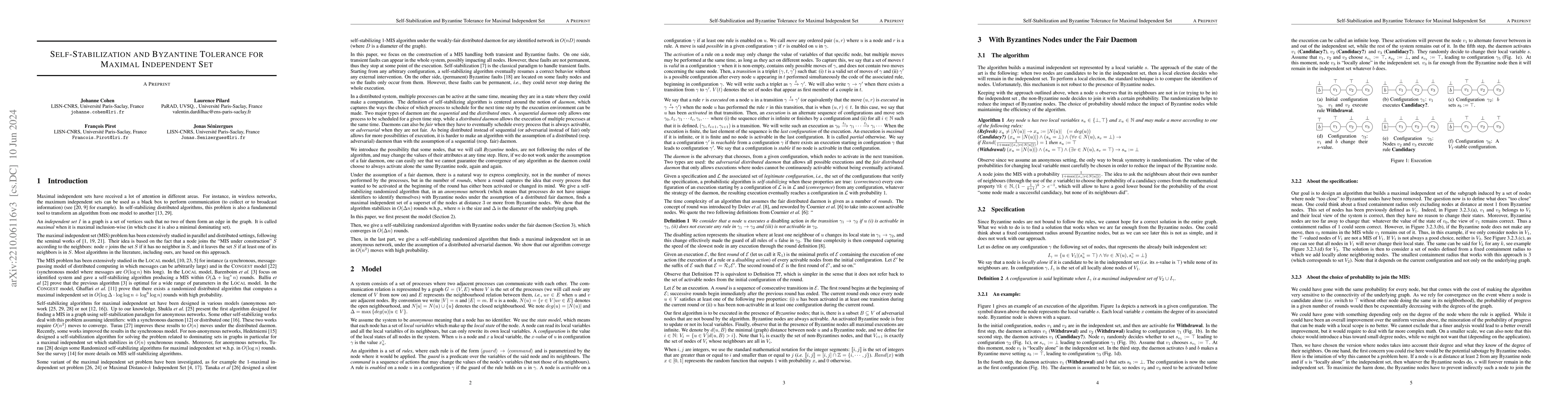 Thumbnail for Self-stabilization and byzantine tolerance for maximal independent