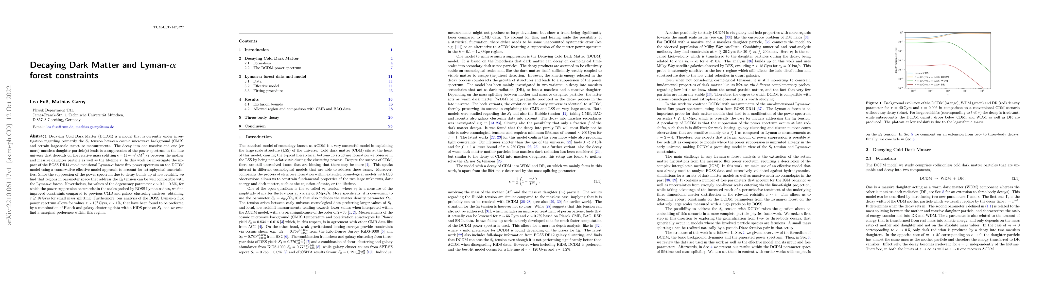 Thumbnail for Decaying Dark Matter and Lyman-$\alpha$ forest constraints