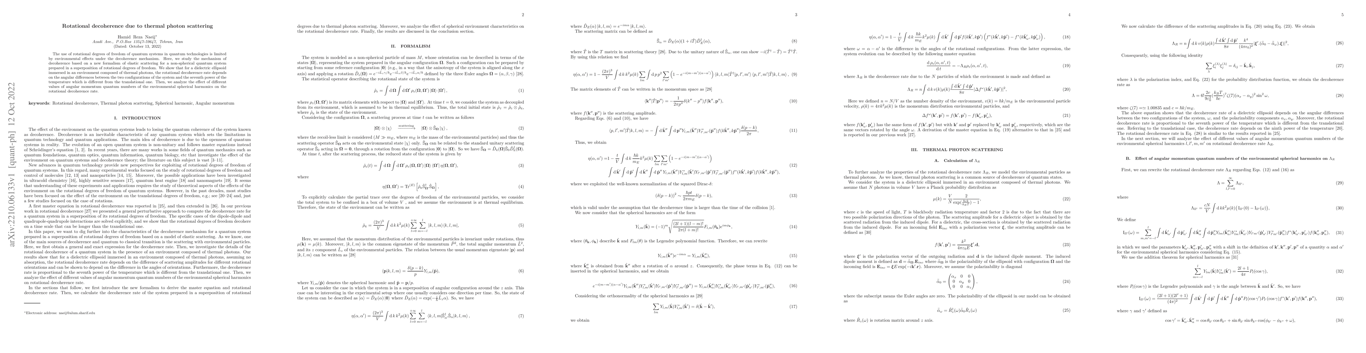 Thumbnail for Rotational decoherence due to thermal photon scattering