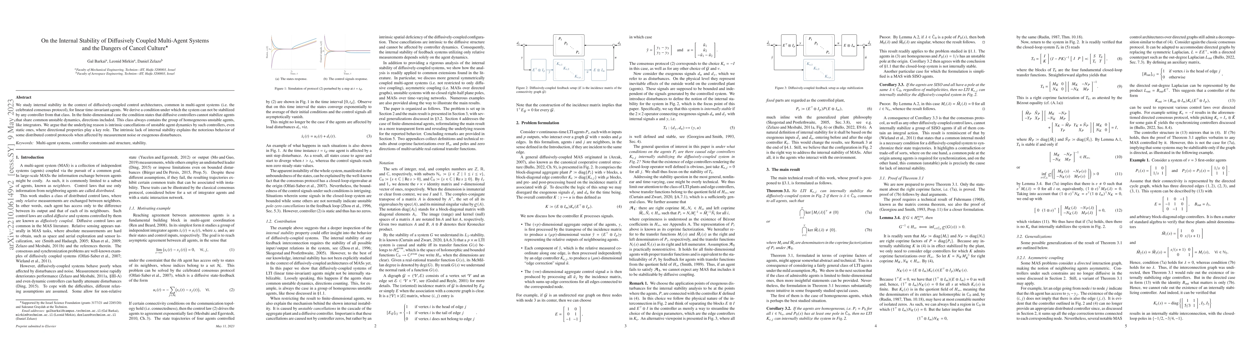 Thumbnail for On the Internal Stability of Diffusively Coupled Multi-Agent Systems and
  the Dangers of Cancel Culture