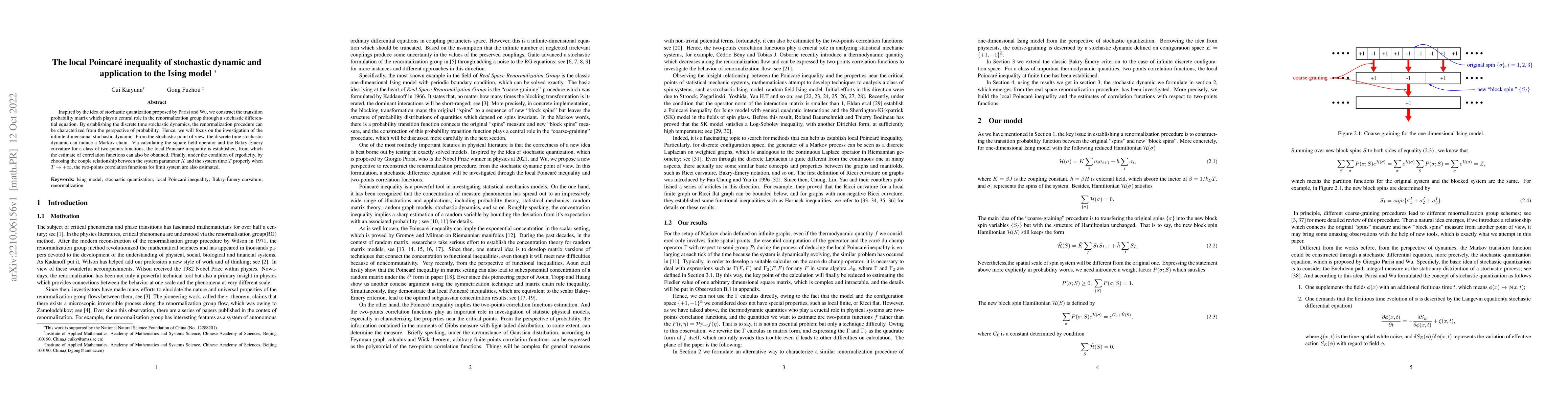 Thumbnail for The local Poincare inequality of stochastic dynamic and application to
  the Ising model
