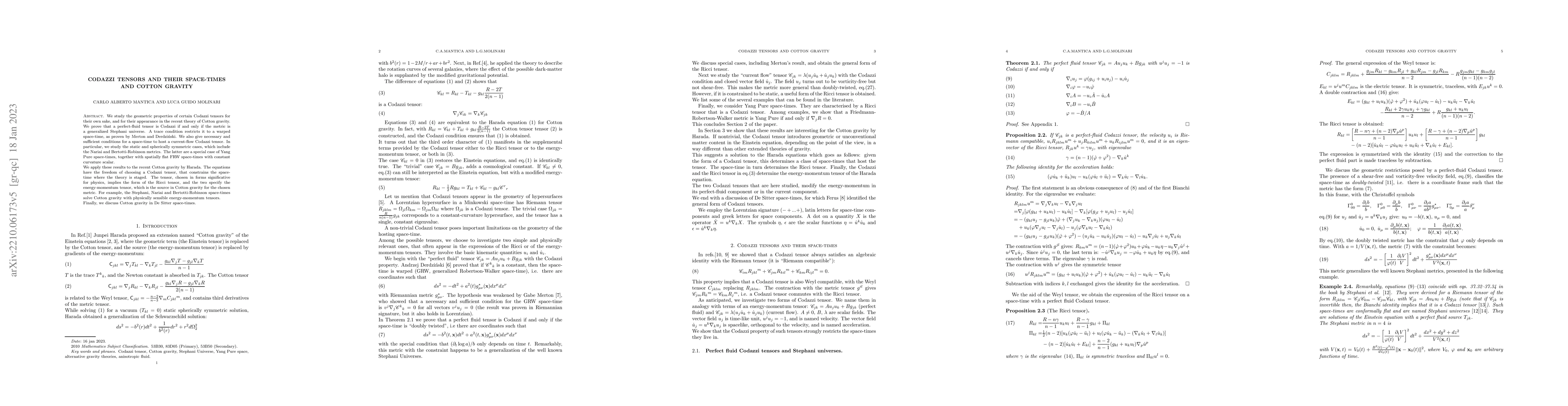 Thumbnail for Codazzi tensors and their space-times, and Cotton gravity