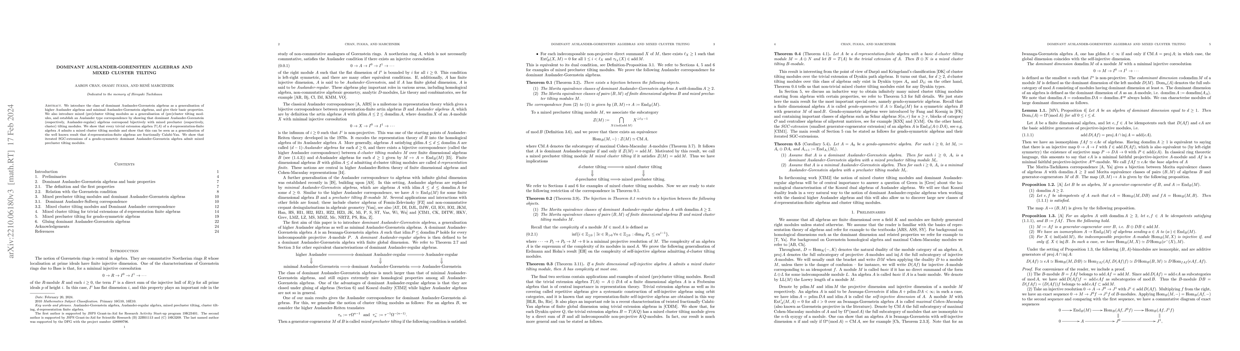 Thumbnail for Dominant Auslander-Gorenstein algebras and mixed cluster tilting