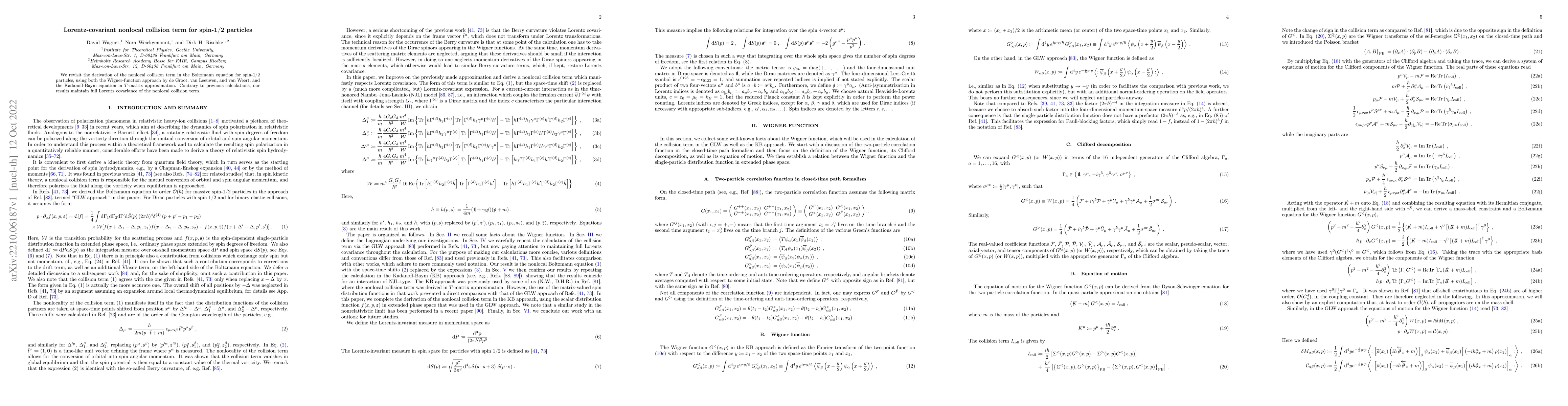 Thumbnail for Lorentz-covariant nonlocal collision term for spin-1/2 particles